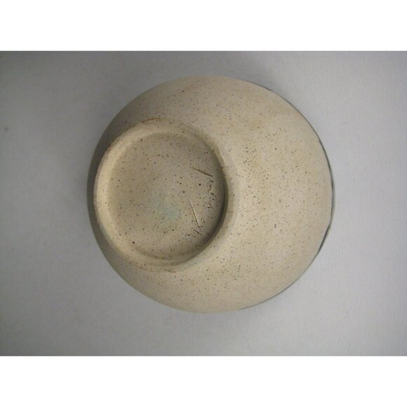 Handmade Ceramic Bowl 4 inch Floral Design Unique Pottery Art Decor Artisan - Picture 5 of 13